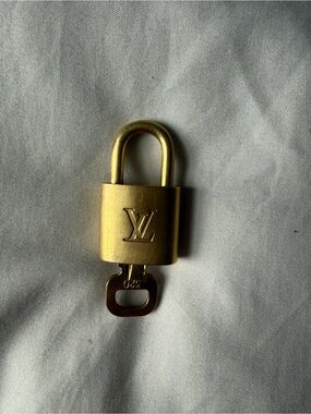 Vintage Louis Vuitton Gold-Tone LV Padlock with Key